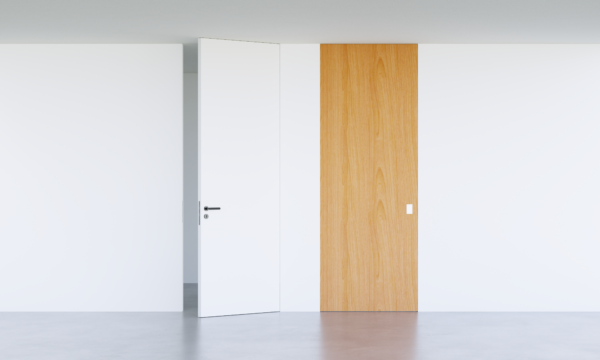 SlimFrame One Tall I Raumhohe wandbündige Innentür ohne Sturz I Nach außen öffnend (DIN Links, DIN Rechts) I Mit stumpfem Türblatt I Für Trockenbau & Holzständerwerke